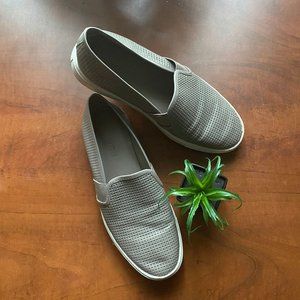 Women Slip-On Sneakers Perforated Leather Shoes